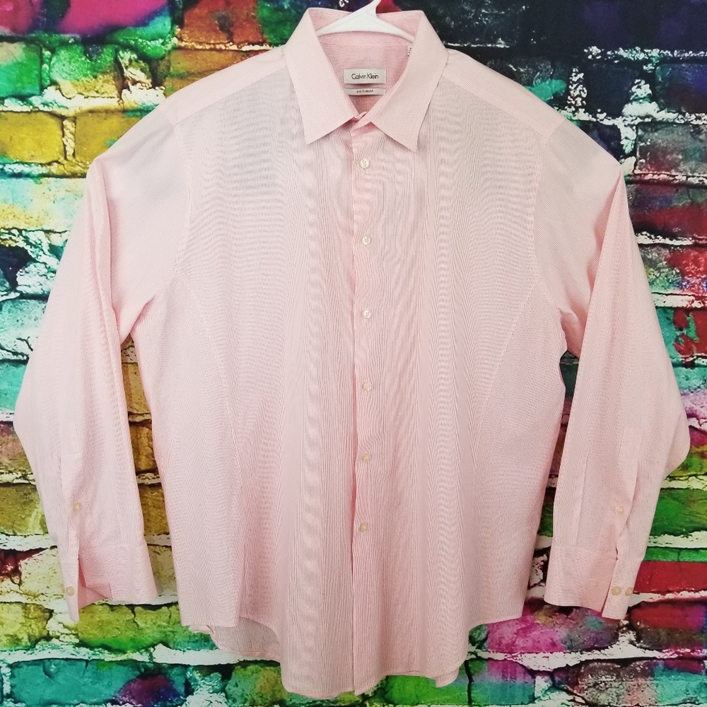 Calvin Klein Mens Slim Fit Stretch Shirt Size 17